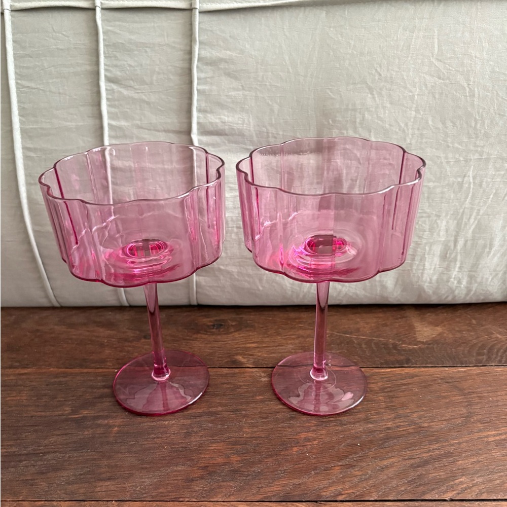 Wine glasses pink (set of 2)